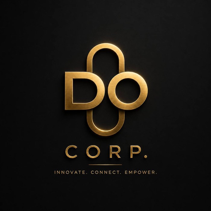DO Corp gold logo with Innovate. Connect. Empower. tagline